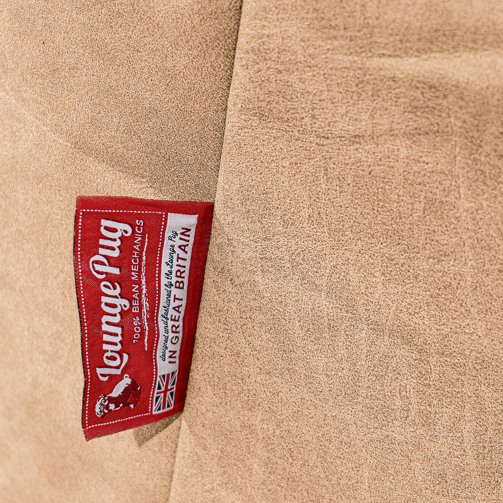 The 2 Seater Albert Sofa Bean Bag - Distressed Leather Honey Brown 03