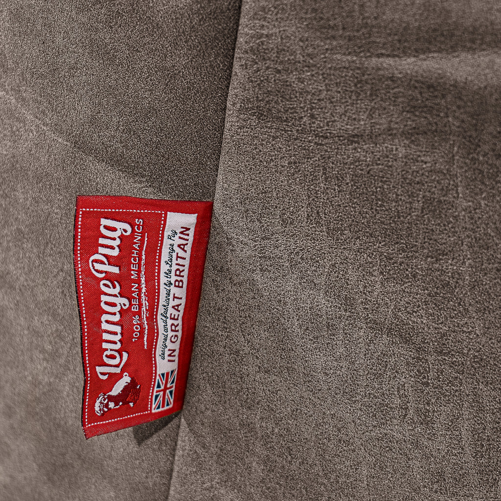 XXL Cuddle Cushion - Distressed Leather Natural Slate 02