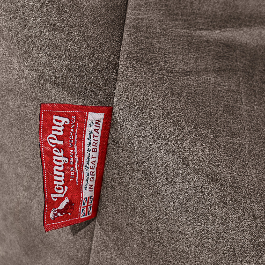The 2 Seater Albert Sofa Bean Bag - Distressed Leather Natural Slate 03