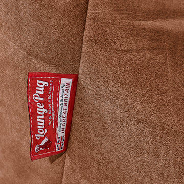 Large Footstool - Distressed Leather British Tan 02