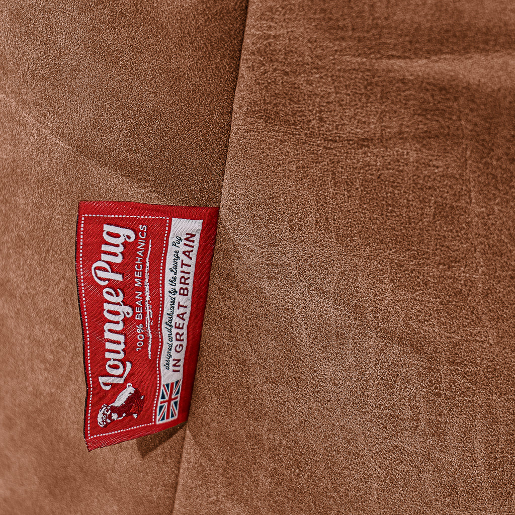 The 2 Seater Albert Sofa Bean Bag - Distressed Leather British Tan 03