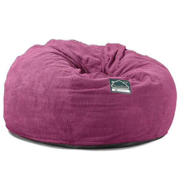 LOUNGE PUG Jumbo Memory Foam Bean Bag Sofa XXL Giant Beanbag Love Seat Pom Pom Pink CloudSac 1010