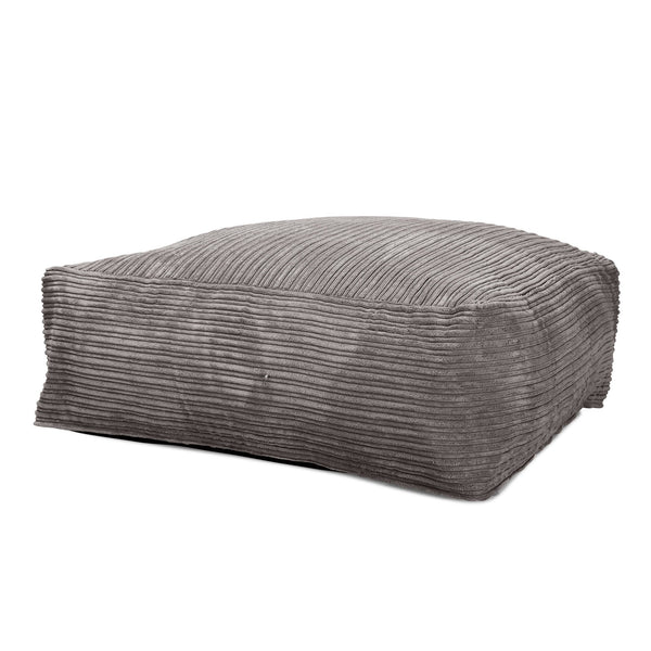 LOUNGE PUG CloudSac 250 Memory Foam Ottoman Pouf Cord Graphite Grey