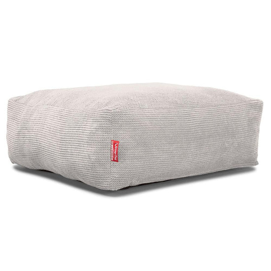 LOUNGE PUG CloudSac 250 Memory Foam Ottoman Pouf Pom Pom Ivory