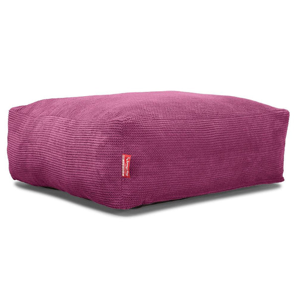 LOUNGE PUG CloudSac 250 Memory Foam Ottoman Pouf Pom Pom Pink