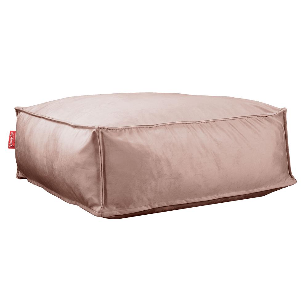 LOUNGE PUG CloudSac 250 Memory Foam Ottoman Pouf Velvet Rose Pink