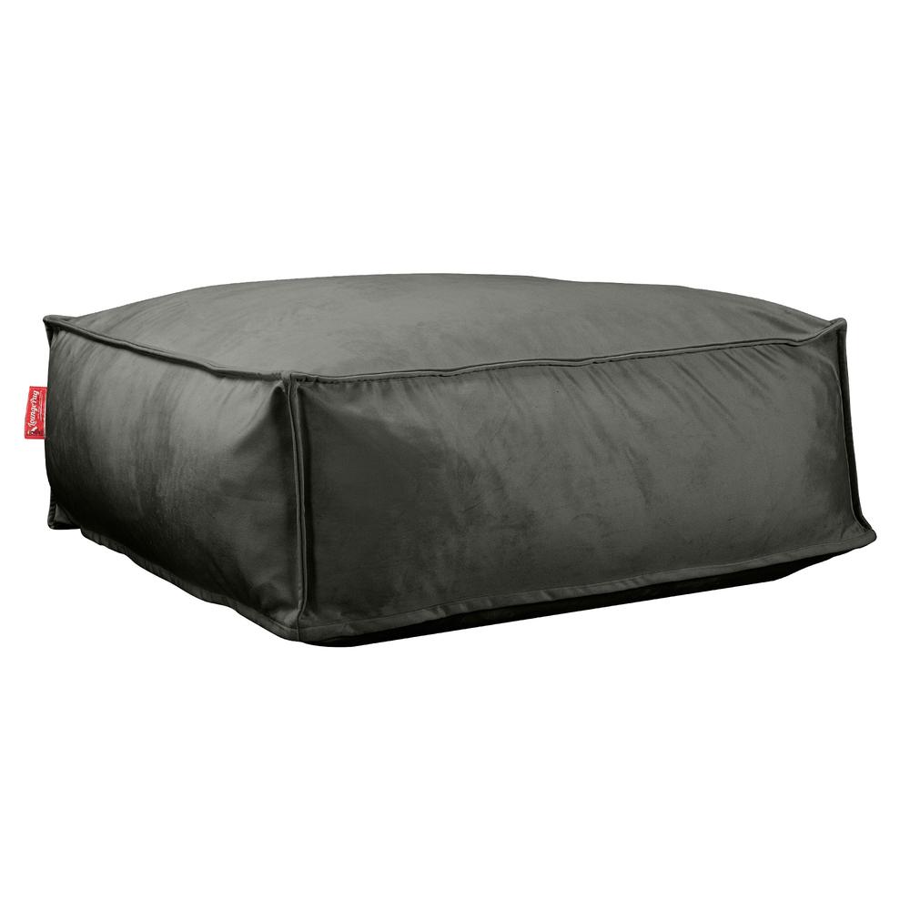 LOUNGE PUG CloudSac 250 Memory Foam Ottoman Pouf Velvet Graphite Grey