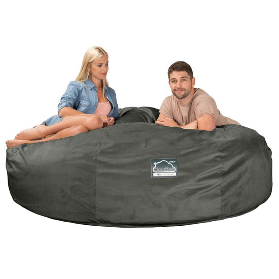 CloudSac 3000 XXL King Sized Memory Foam Beanbag Sofa - Velvet Graphite Grey 04