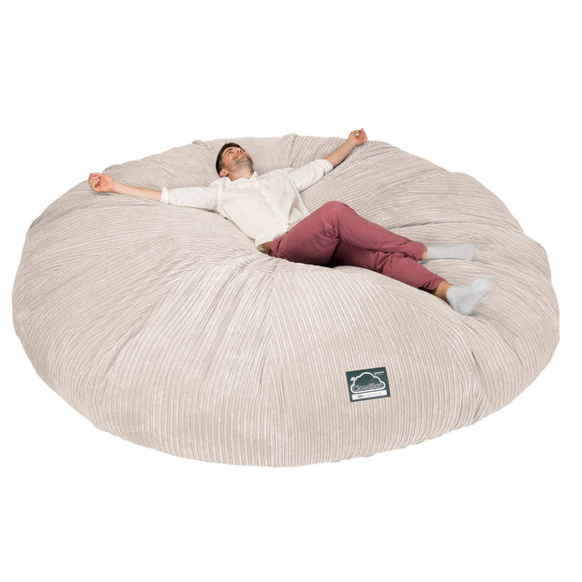 CloudSac 5000 XXXXXL Titanic Memory Foam Beanbag Sofa - Cord Ivory 01