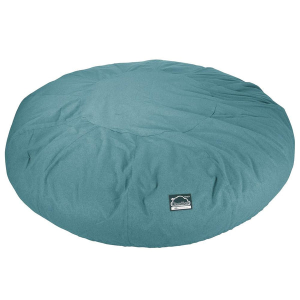CloudSac 5000 XXXXXL Titanic Memory Foam Beanbag Sofa - Interalli Wool Aqua Fabric Close-up Image