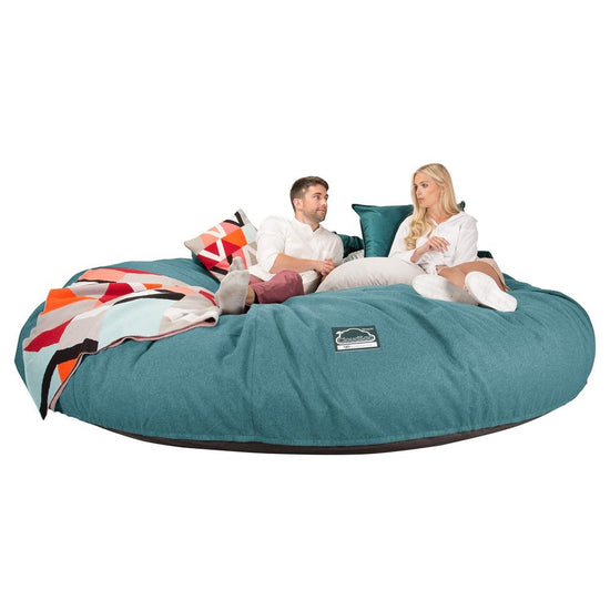CloudSac 5000 XXXXXL Titanic Memory Foam Beanbag Sofa - Interalli Wool Aqua 03