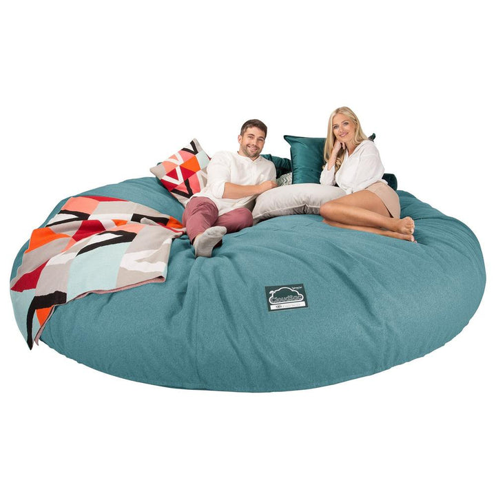 CloudSac 5000 XXXXXL Titanic Memory Foam Beanbag Sofa - Interalli Wool Aqua 04