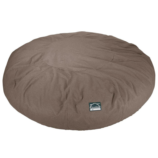 CloudSac 5000 XXXXXL Titanic Memory Foam Beanbag Sofa - Interalli Wool Biscuit Fabric Close-up Image
