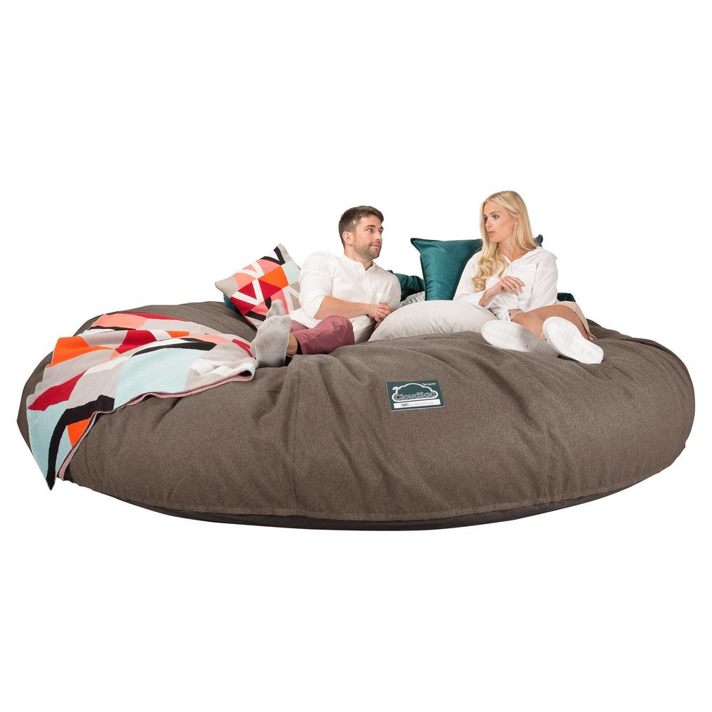 CloudSac 5000 XXXXXL Titanic Memory Foam Beanbag Sofa - Interalli Wool Biscuit 03