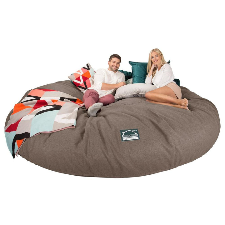 CloudSac 5000 XXXXXL Titanic Memory Foam Beanbag Sofa - Interalli Wool Biscuit 04