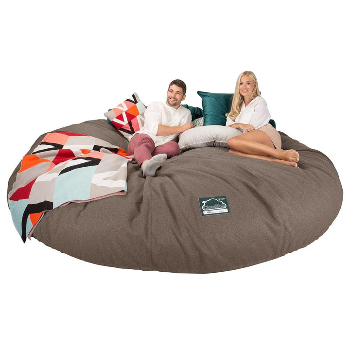 CloudSac 5000 XXXXXL Titanic Memory Foam Beanbag Sofa - Interalli Wool Biscuit 05