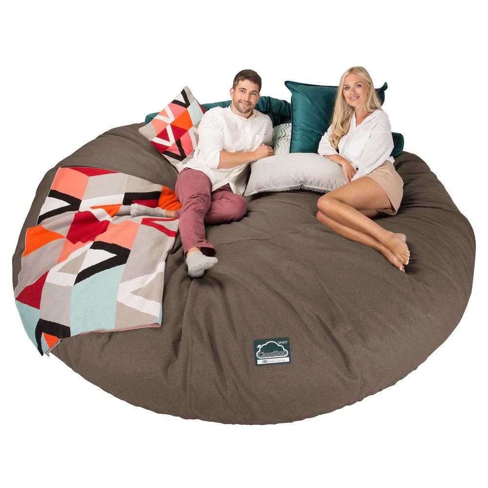 CloudSac 5000 XXXXXL Titanic Memory Foam Beanbag Sofa - Interalli Wool Biscuit 01