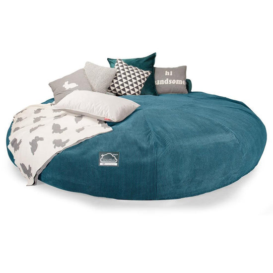 CloudSac 5000 XXXXXL Titanic Memory Foam Beanbag Sofa - Pom Pom Aegean Blue 04