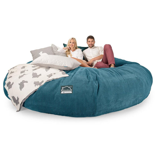 CloudSac 5000 XXXXXL Titanic Memory Foam Beanbag Sofa - Pom Pom Aegean Blue 03