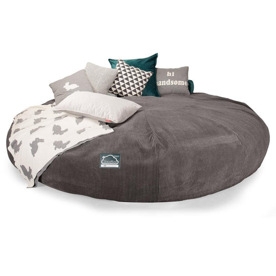 CloudSac 5000 XXXXXL Titanic Memory Foam Beanbag Sofa - Pom Pom Charcoal Grey 04
