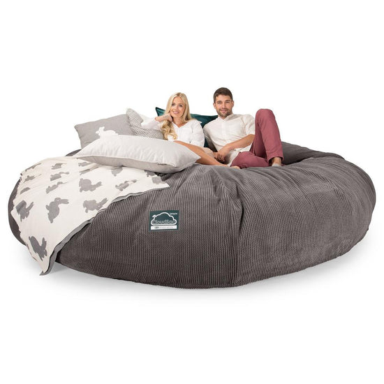 CloudSac 5000 XXXXXL Titanic Memory Foam Beanbag Sofa - Pom Pom Charcoal Grey 03