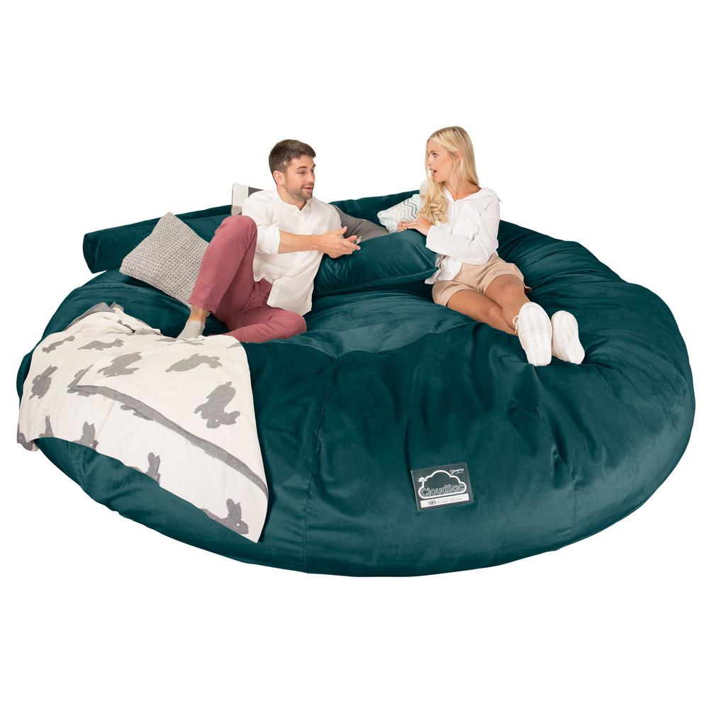 CloudSac 5000 XXXXXL Titanic Memory Foam Beanbag Sofa - Velvet Teal 03