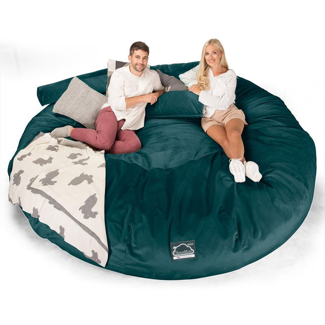 CloudSac 5000 XXXXXL Titanic Memory Foam Beanbag Sofa - Velvet Teal 01