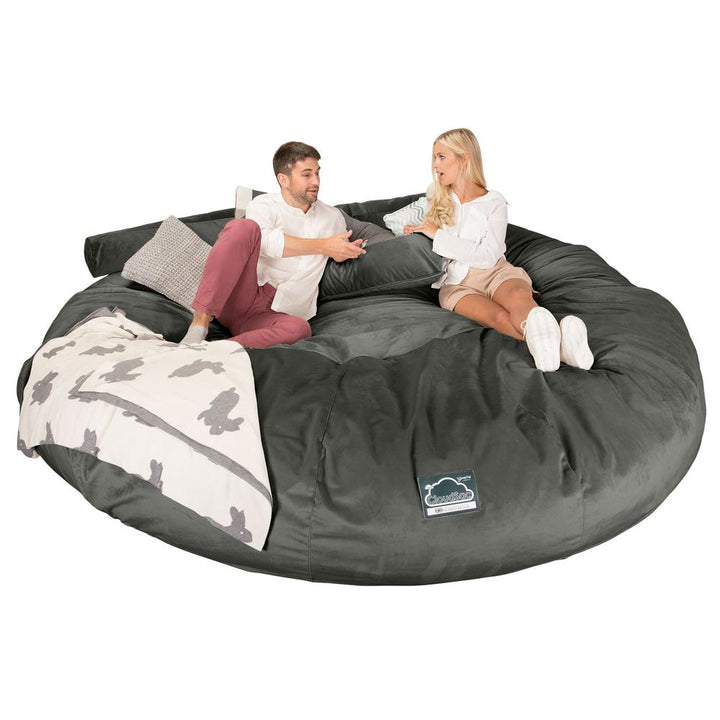 CloudSac 5000 XXXXXL Titanic Memory Foam Beanbag Sofa - Velvet Graphite Grey 03