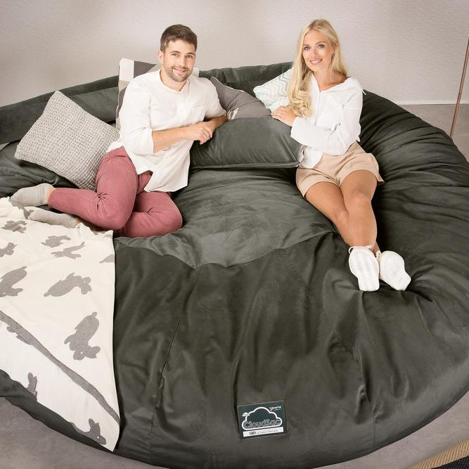 CloudSac 5000 XXXXXL Titanic Memory Foam Beanbag Sofa - Velvet Graphite Grey 02