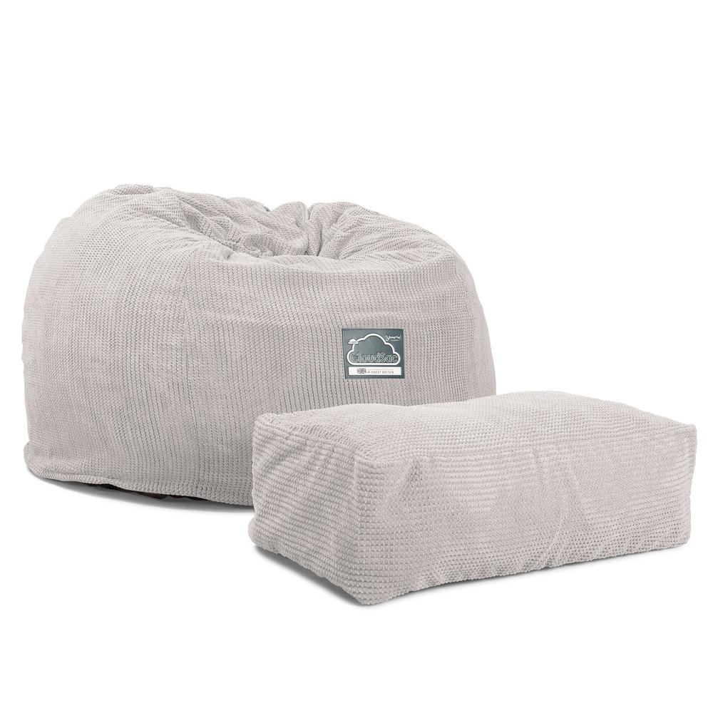 CloudSac 510 XL Large Memory Foam Beanbag - Pom Pom Ivory 05