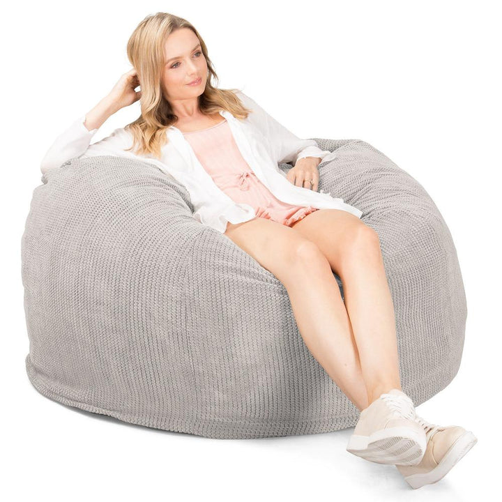 CloudSac 510 XL Large Memory Foam Beanbag - Pom Pom Ivory 03