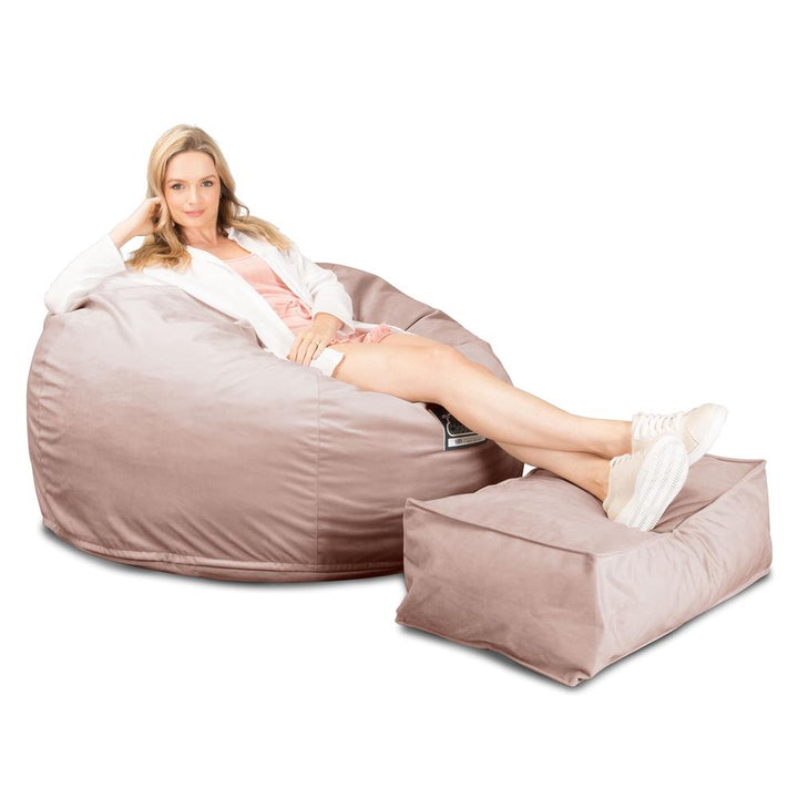 CloudSac 510 XL Large Memory Foam Beanbag - Velvet Rose Pink 01
