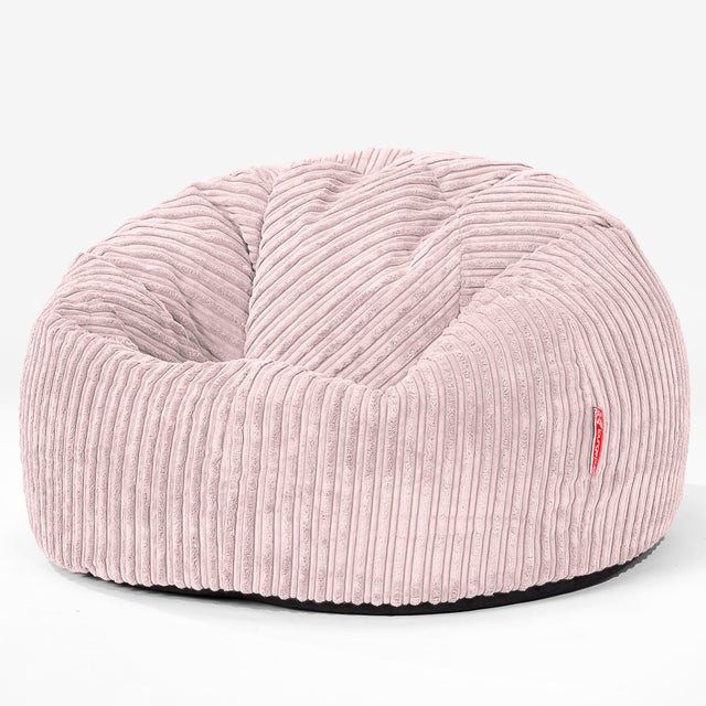 LOUNGE PUG CloudSac 200 Kids Bean Bag Sofa Memory Foam Giant Childrens Beanbag Cord Blush Pink