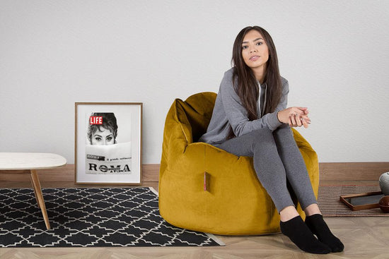Cuddle Up Beanbag Chair - Velvet Gold 02