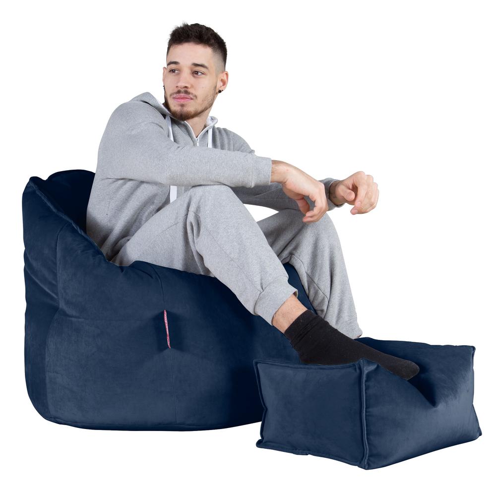 Cuddle Up Beanbag Chair - Velvet Midnight Blue 05