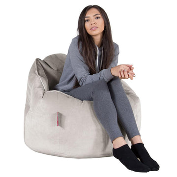 Cuddle Up Beanbag Chair - Velvet Silver 01