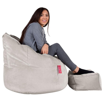 Cuddle Up Beanbag Chair - Velvet Silver 03