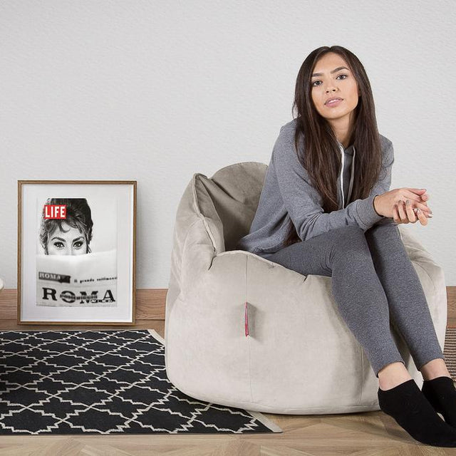 Cuddle Up Beanbag Chair - Velvet Silver 02