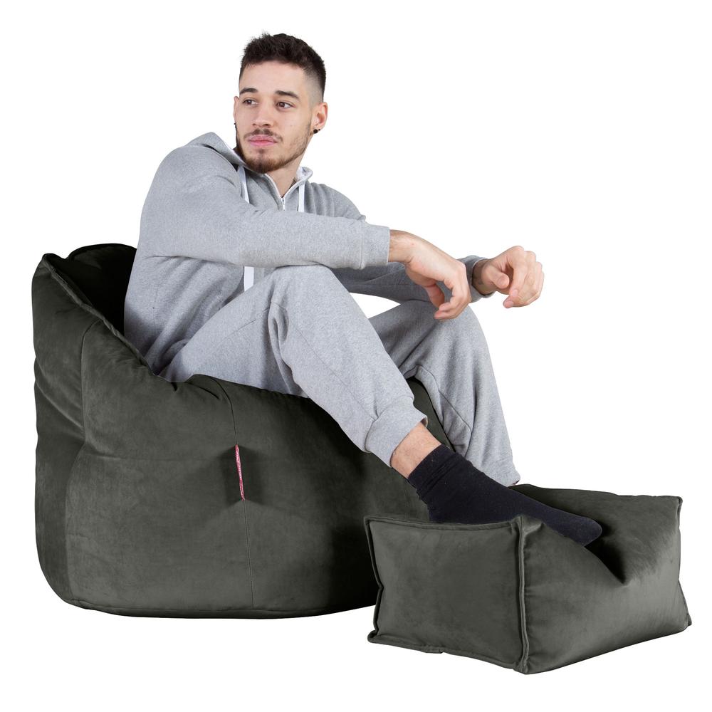 Cuddle Up Beanbag Chair - Velvet Graphite Grey 05