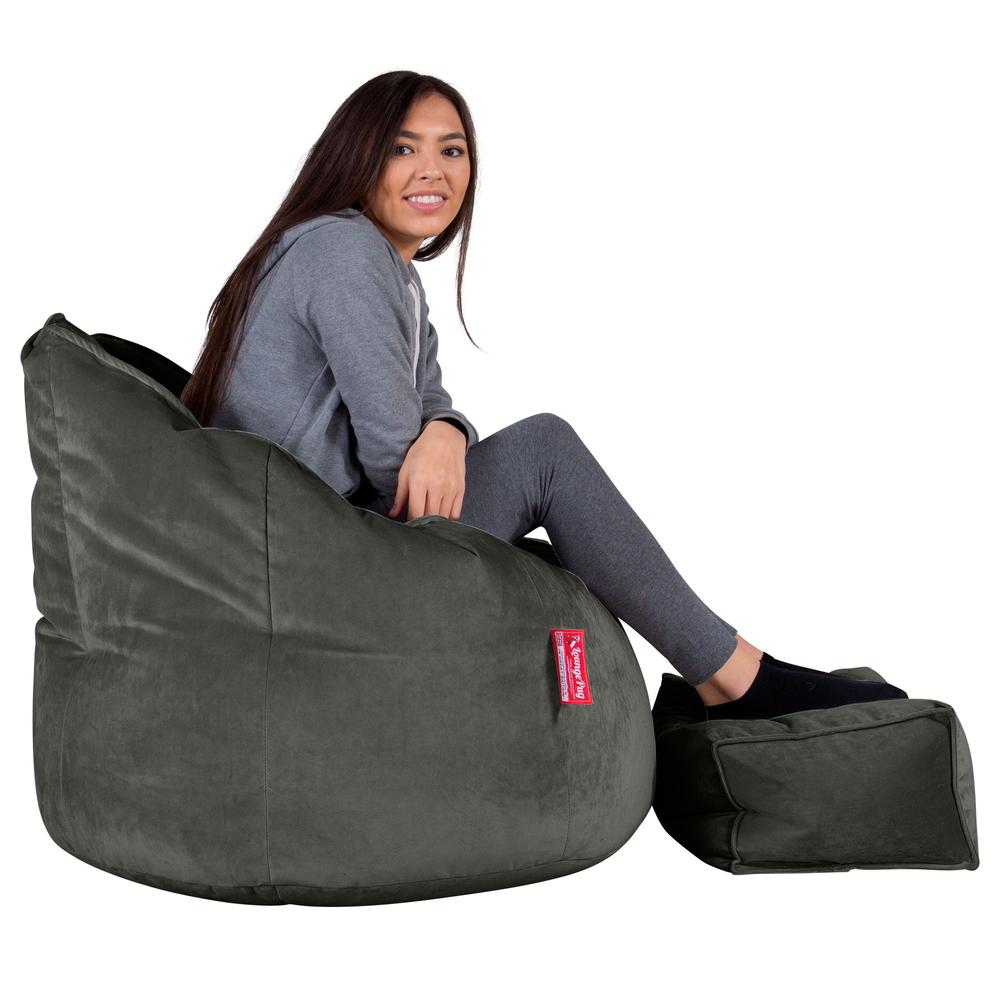 Cuddle Up Beanbag Chair - Velvet Graphite Grey 03