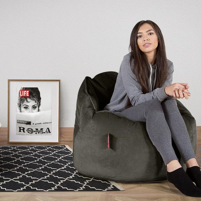 Cuddle Up Beanbag Chair - Velvet Graphite Grey 02