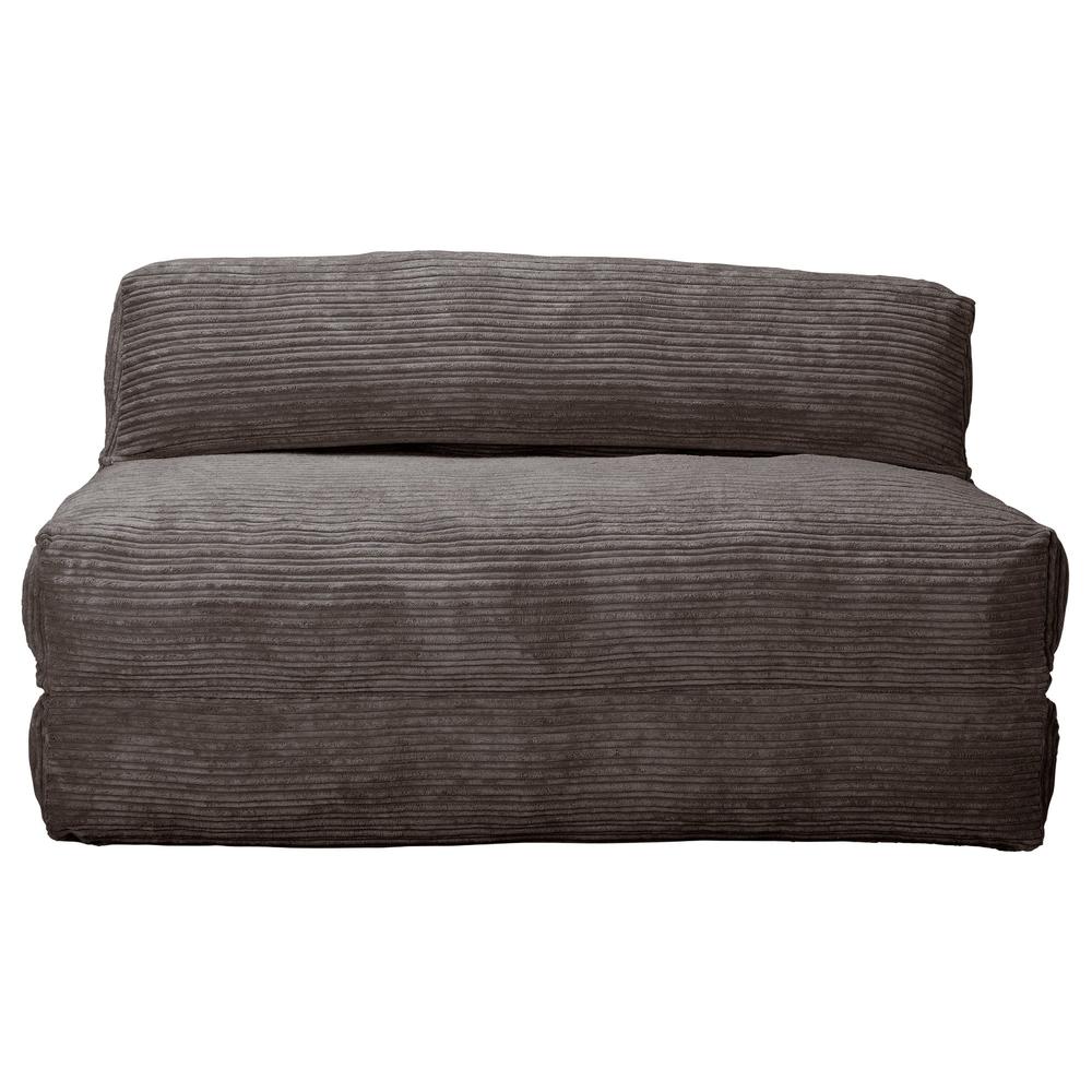 LOUNGE PUG Avery Double Futon Chair Bed Folding Sofa Bed Guest Bed Cord Graphite Grey
