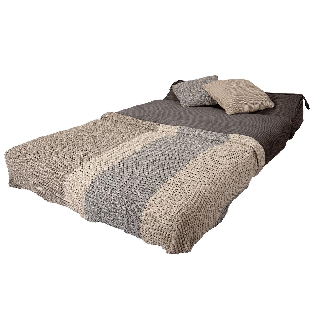 LOUNGE PUG Avery Double Futon Chair Bed Folding Sofa Bed Guest Bed Cord Graphite Grey