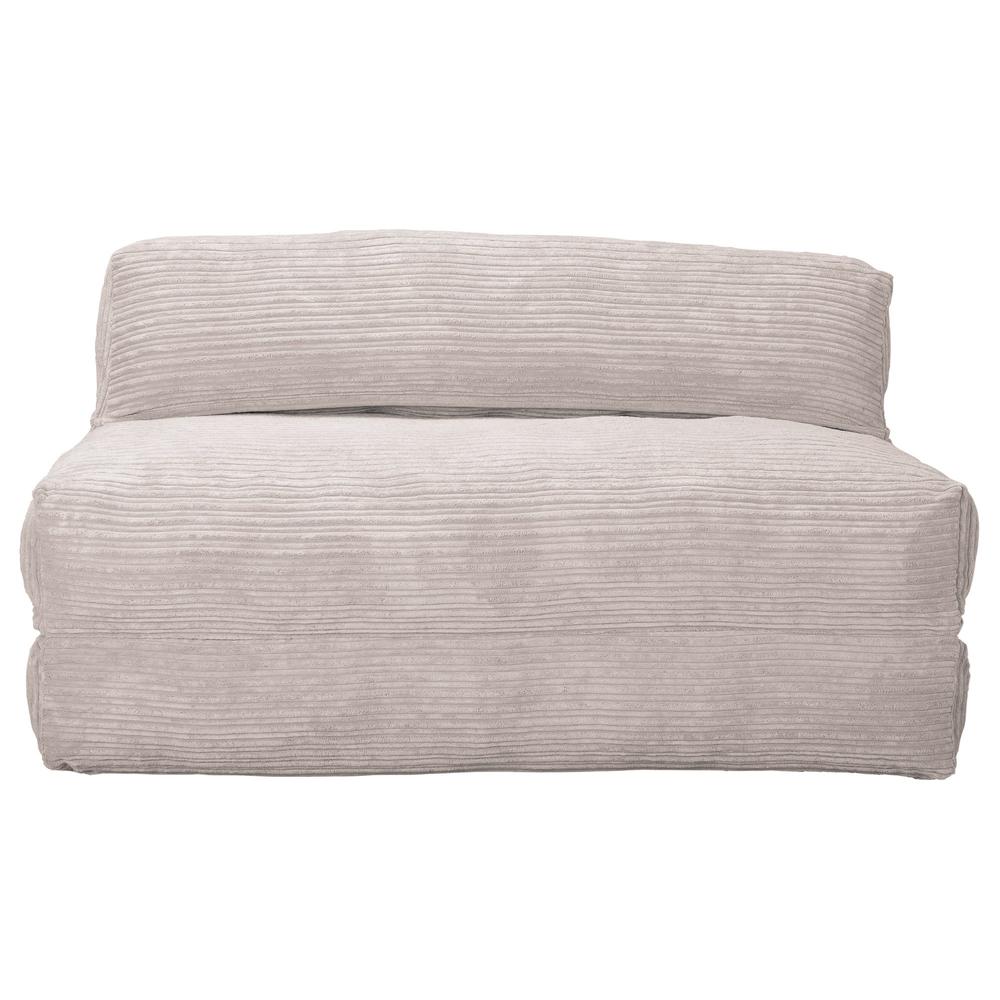 LOUNGE PUG Avery Double Futon Chair Bed Folding Sofa Bed Guest Bed Cord Ivory