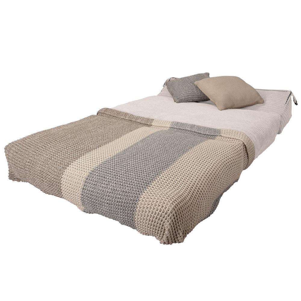 LOUNGE PUG Avery Double Futon Chair Bed Folding Sofa Bed Guest Bed Cord Ivory