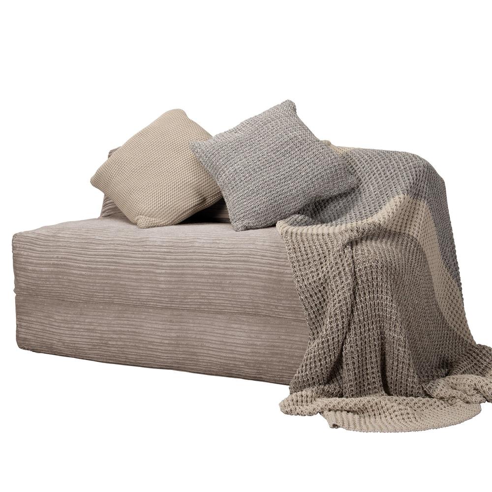 LOUNGE PUG Avery Double Futon Chair Bed Folding Sofa Bed Guest Bed Cord Mink