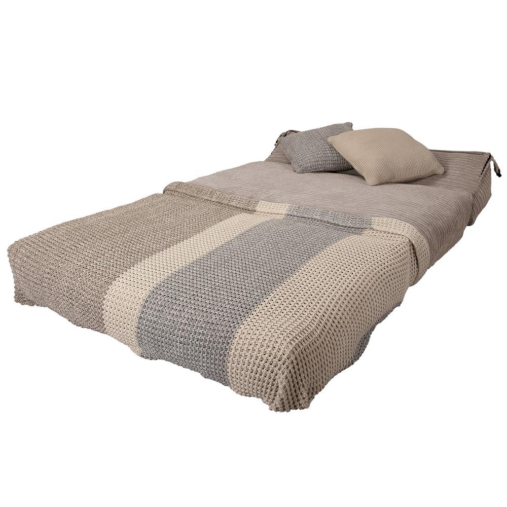 LOUNGE PUG Avery Double Futon Chair Bed Folding Sofa Bed Guest Bed Cord Mink
