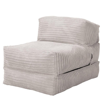 LOUNGE PUG Avery Single Futon Chair Bed Folding Sofa Bed Guest Bed Cord Ivory