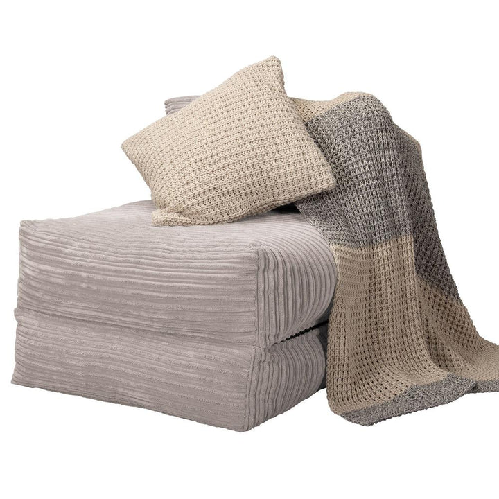 LOUNGE PUG Avery Single Futon Chair Bed Folding Sofa Bed Guest Bed Cord Ivory