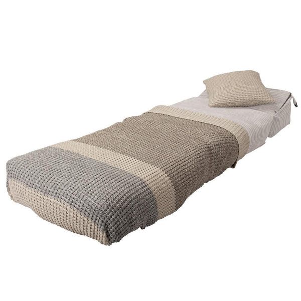 Avery Futon Chair Bed Single - Cord Ivory Fabric Close-up Image